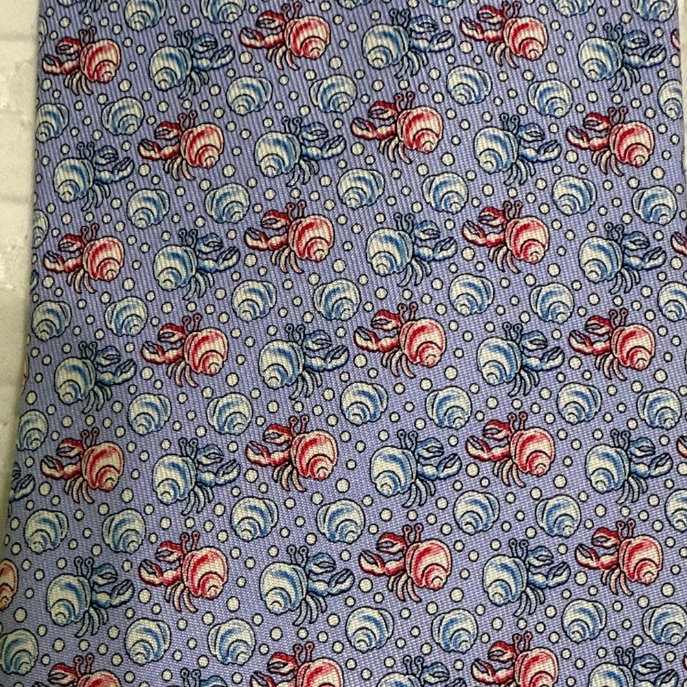 Vineyard Vines 100% Silk Men’s Tie - Hermit Crab - Violet - Picture 4 of 7